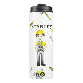 Niedliches gelbes Konstruktionsmuster Thermosbecher