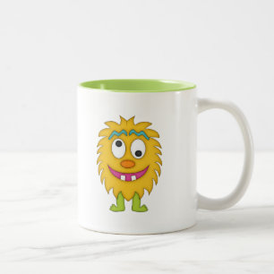 Niedliches gelbes Monster+Personifizieren Sie Zweifarbige Tasse