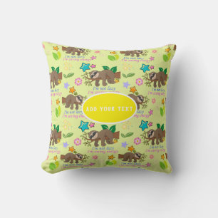 Niedliches gelbes Muster Funny Lazate Zitat floral Kissen