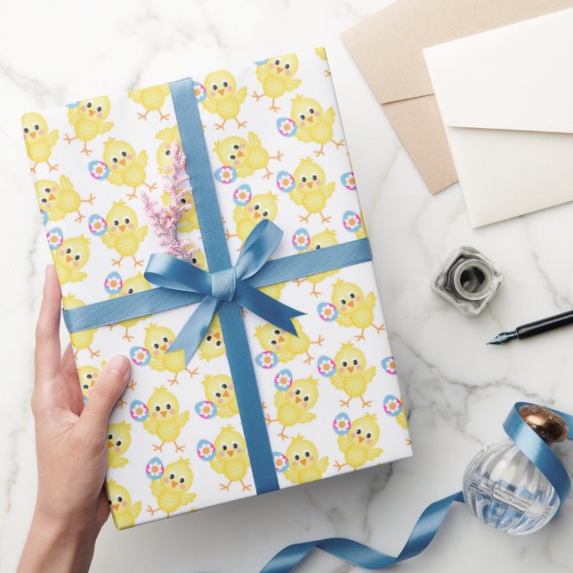 Niedliches Gelbkichenmuster | Osterverpackungspapi Geschenkpapier (Schenken)