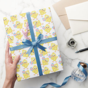 Niedliches Gelbkichmuster Osterverpackungspapier Geschenkpapier