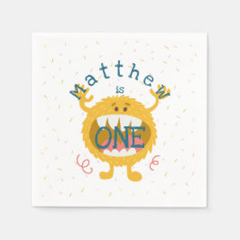 Niedliches Gelbmonster individuell anpassbar Serviette