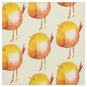 Niedliches Gelbvogelgeflecht Stoff