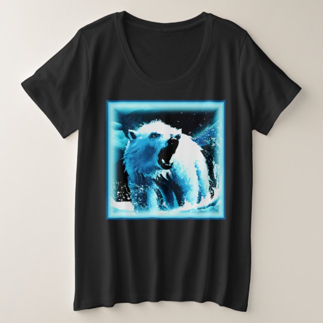 niedliches Gemälde "Wütender Polarbär". Jetzt kauf Große Größe T-Shirt (Design vorne)