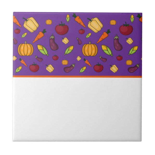 Niedliches Gemüsemuster Fliese (Vorderseite)