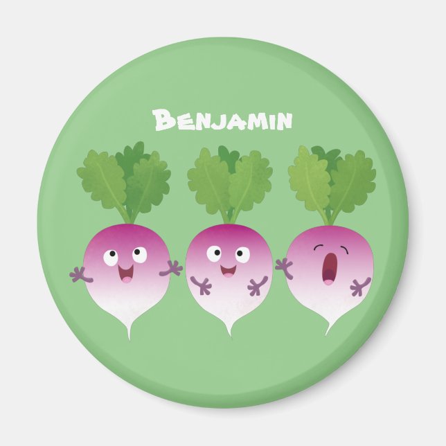 Niedliches Gemüsetrio mit Cartoon Magnet (Vorne)