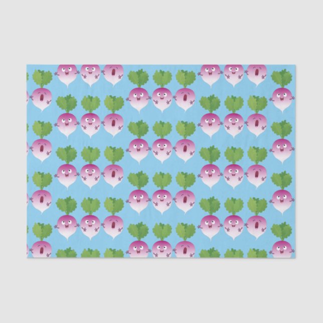 Niedliches Gemüsetrio mit Cartoon Seidenpapier (Vorderseite)