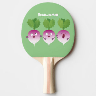 Niedliches Gemüsetrio mit Cartoon Tischtennis Schläger