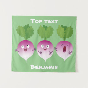 Niedliches Gemüsetrio mit Cartoon Wandteppich