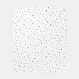 Niedliches Gender Neutral White Silver Star Elegan Fleecedecke