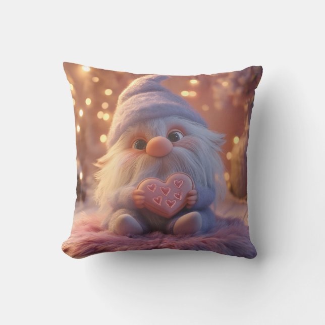 Niedliches Genom mit Herz: Valentinstag-Design Kissen (Vorderseite)