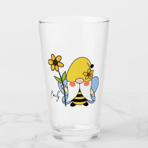 Niedliches Genom mit Sonnenblumen Glas