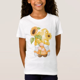 Niedliches Genom mit Sonnenblumen-T - Shirt