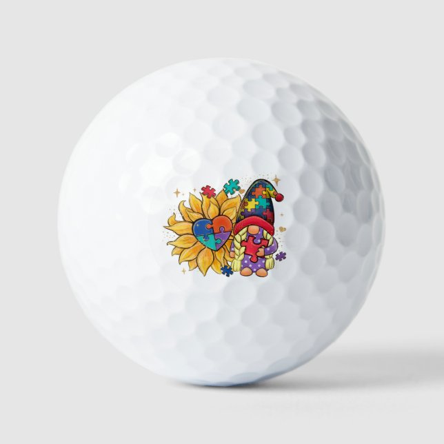 Niedliches Genom, Sonnenblumen und Herzautismus Be Golfball (Vorderseite)