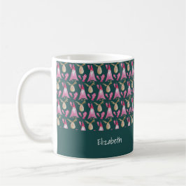 Niedliches Genom und Rentier mit rosa Handschuh Kaffeetasse
