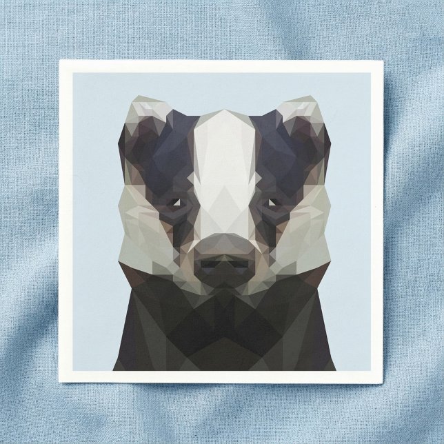 Niedliches geometrisches Abzeichen Serviette (Cute geometric badger paper napkins.)