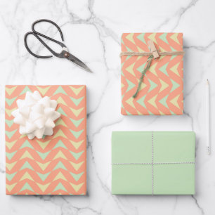 Niedliches geometrisches Dreiecksmuster Geschenkpapier Set