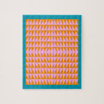 Niedliches geometrisches Muster Rosa Orange Türkis Puzzle<br><div class="desc">Ein lustiges,  buntes,  geometrisches Dreieck Muster grafisches Design in hellen Farben von türkisblau,  orange und pink.</div>
