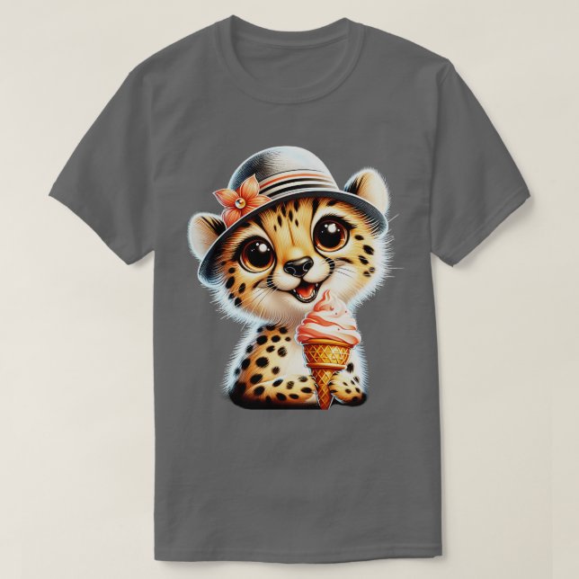 Niedliches Gepard-Leopardeneis im Sommer 4 T-Shirt (Design vorne)