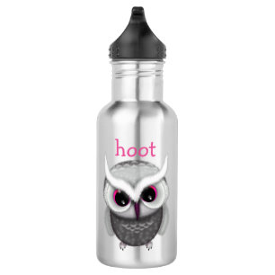 Niedliches Gepunktetes Owl Illustrationsfenster Edelstahlflasche