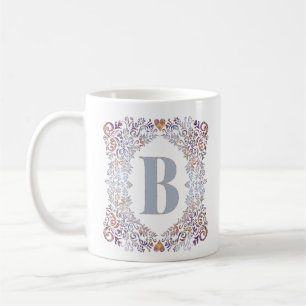 Niedliches Gerahmtes Herz und Blumenschreiben B Kaffeetasse