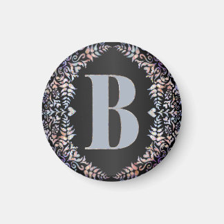 Niedliches Gerahmtes Herz und Blumenschreiben B Magnet