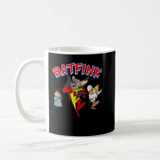 Niedliches Geschenk Batfink The Bat Superhero Cart Kaffeetasse (Links)