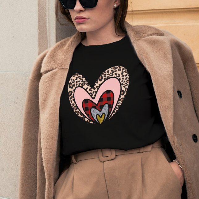 Niedliches Geschenk des modernen Roten Herzens T-Shirt (Von Creator hochgeladen)