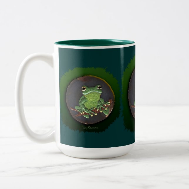 Niedliches Geschenk für den Froschfrosch Zweifarbige Tasse (Links)