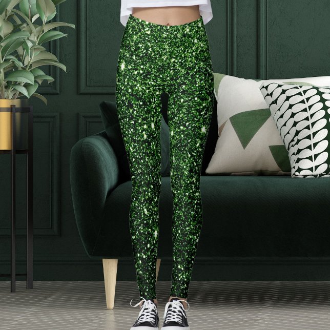 Niedliches Geschenk für Glitzern des Grünen Glitze Leggings (Von Creator hochgeladen)