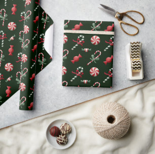 Niedliches Geschenk für grüne Weihnachtslieder Geschenkpapier