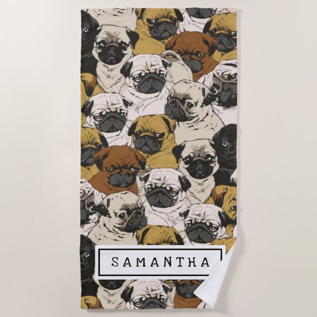 Niedliches Geschenk für Hunde Lover Hunde Mama/Vat Strandtuch (Vorderseite)