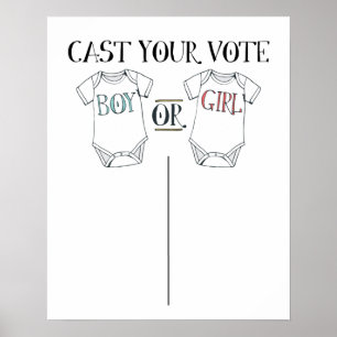 Niedliches Geschlecht zeigt Baby Voting Poster