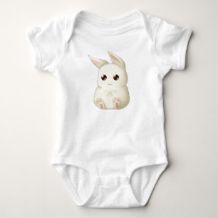 Niedliches geschwollenes Kawaii Häschen-Kaninchen Baby Strampler
