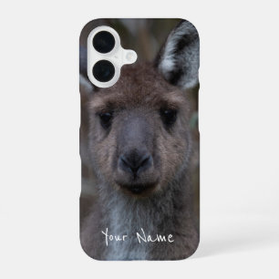 Niedliches Gesicht eines westlichen grauen Känguru iPhone 16 Hülle