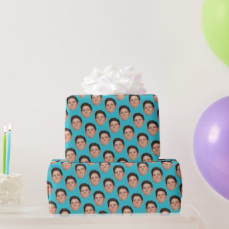 Niedliches Gesicht Foto Hawaiian Blue Geschenkpapi Geschenkpapier