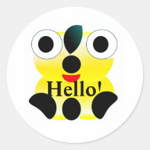 Niedliches Gesicht Hallo Sticker
