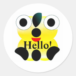 Niedliches Gesicht Hallo Sticker