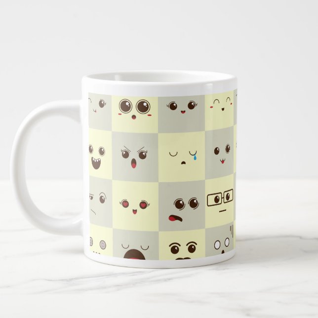 Niedliches Gesicht Jumbo-Tasse (Links)