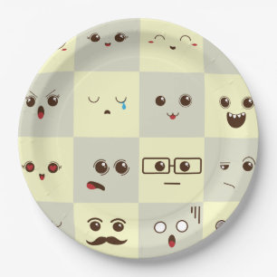 Niedliches Gesicht Pappteller