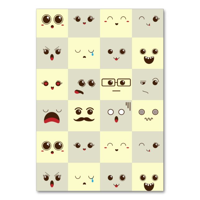 Niedliches Gesicht Tischnummer (Vorderseite)