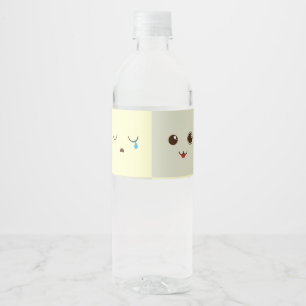 Niedliches Gesicht Wasserflaschenetikett