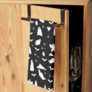 Niedliches Gespenst, Fledermäuse & Spieglein Hallo Geschirrtuch
