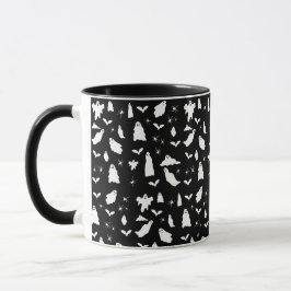 Niedliches Gespenst, Fledermäuse & Spieglein Hallo Tasse