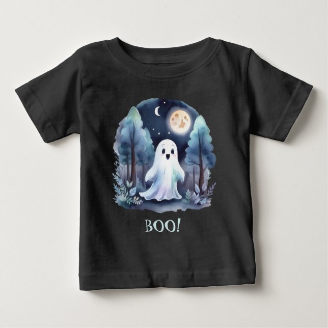 Niedliches Gespenst Geist im Wald Baby T-shirt (Vorderseite)