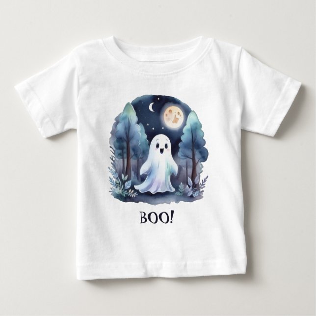 Niedliches Gespenst Geist im Wald Baby T-shirt (Vorderseite)