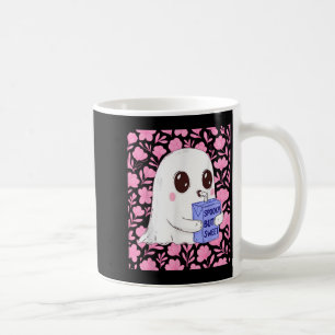 Niedliches Gespenst mit blühendem Halloween Kaffeetasse