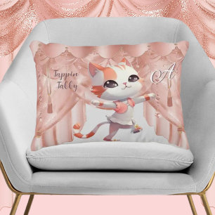Niedliches Gestochen Tanztabellenkatze Dekokissen