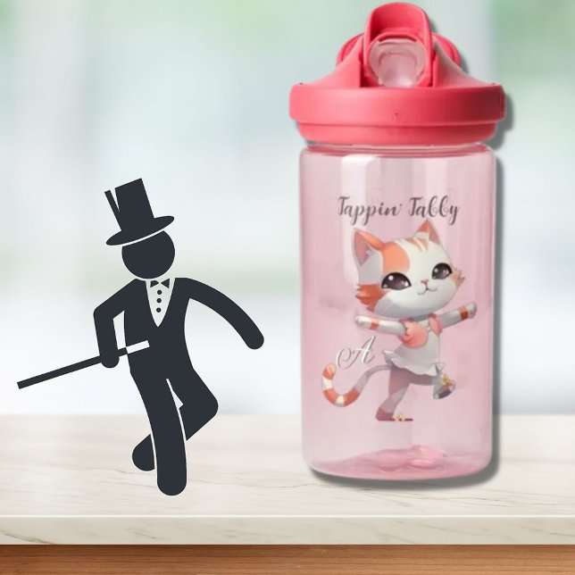 Niedliches Gestochen Tanztabellenkatze Trinkflasche (Von Creator hochgeladen)