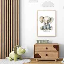 Niedliches gestopftes Elefantenposter für Kinderzi